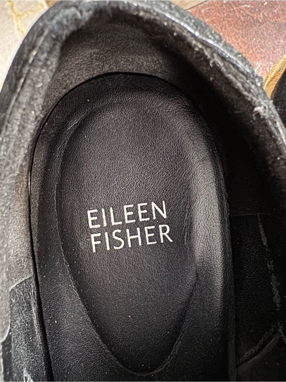 Eileen Fisher Act Wedge Oxford Shoes Suede Wood Platform 9 - Picture 8 of 8